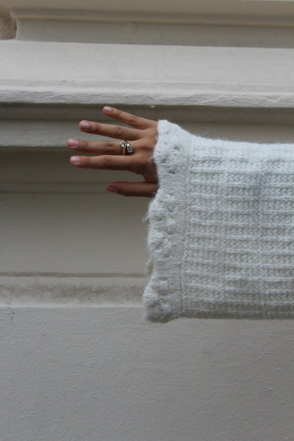 Strickjacke - cremeweiß