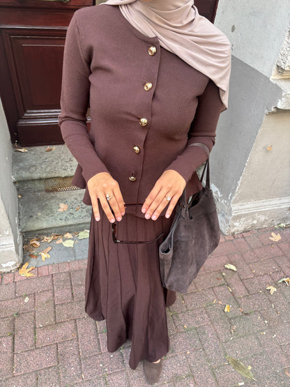2-teiliges Set aus Rock und taillierte Jacke