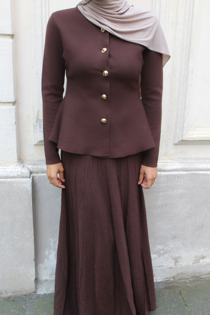 2-teiliges Set aus Rock und taillierte Jacke